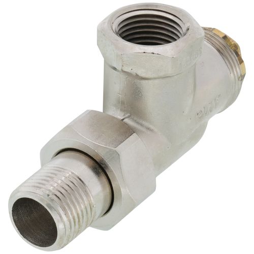 Main product image of 1/2" Threaded x 1/2" Male Union Horizontal Angle Valve with Straight Nipple (9000179)