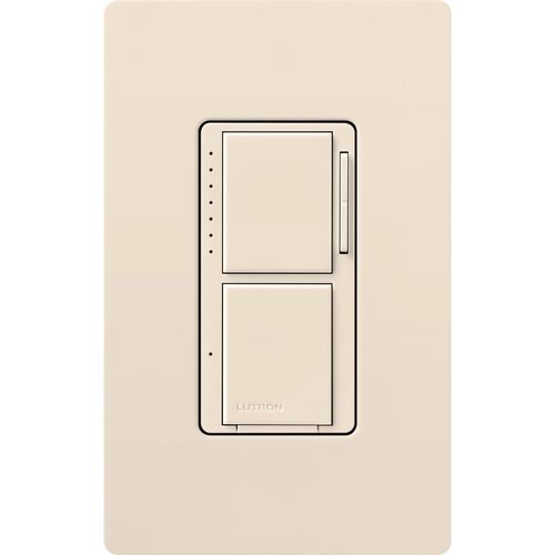 Main product image of Maestro Dual LED+ Control Dimmer & Switch, 120V, 75W, 2.5A (Light Almond)