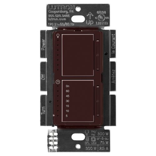 Main product image of Maestro Dual LED+ Control Dimmer & Timer 120V, 75W, 2.5A (Brown)