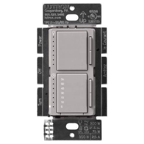 Main product image of Maestro Dual LED+ Control Dimmer & Timer 120V, 75W, 2.5A (Gray)