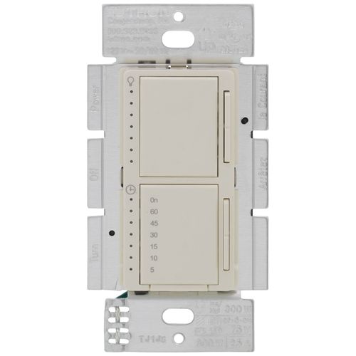 Main product image of Maestro Dual LED+ Control Dimmer & Timer 120V, 75W, 2.5A (Light Almond)