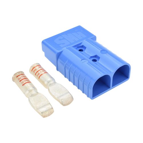 Main product image of 2/0 AWG, 600V, 350 A, Silver-Plated Copper Battery Connector (Blue)