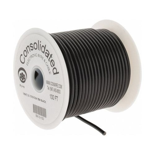 Main product image of 14 AWG, 41 Strand, 100' Length, Tinned Copper Hook Up Wire (Black)