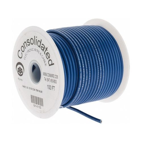 Main product image of 14 AWG, 41 Strand, 100' Length, Tinned Copper Hook Up Wire (Blue)
