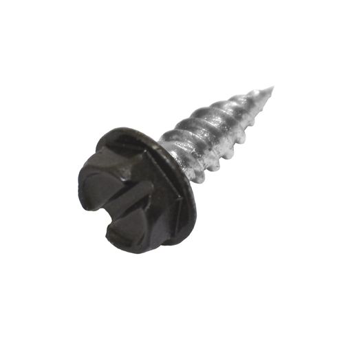 Main product image of #7 1/2" (Length) x 1/4" (Head Size) Painted Slotted Hex Head Sheet Metal Screws, Brown (Bag of 100)