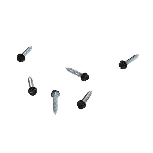 Main product image of #8 3/4" (Length) x 1/4" (Head Size) Painted Slotted Hex Head Zip-in Self-Piercing Sheet Metal Screws, Black (Tub of 1,000)