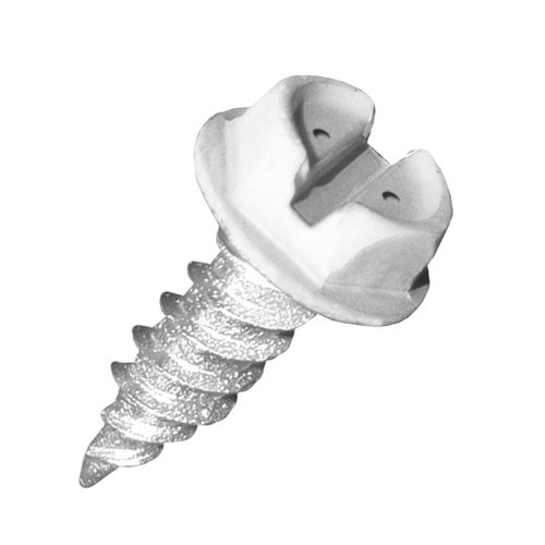 Main product image of #8 3/4" (Length) x 1/4" (Head Size) Painted Slotted Hex Head Sheet Metal Screws, White (Bag of 100)