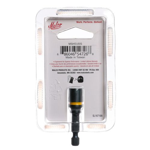 Main product image of 5/16" HEX, Go Blue Short Impact Rated Spring-Loaded Magnetic Hex Driver (2" Long)
