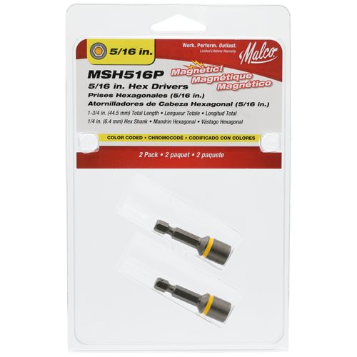 Main product image of 5/16" Short Magnetic Hex Driver, 1-3/4" Long (Pack of 2)