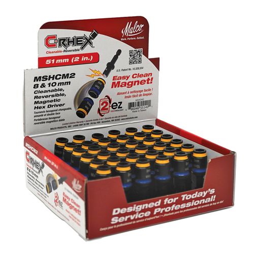 Main product image of C-RHEX 8 mm (Yellow) and 10 mm (Blue) Reversible Magnetic Hex Driver (2" Long)
