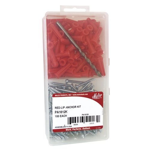 Main product image of #10 1/4" x 1" Plastic Red-Lip Anchor (Pack of 100)
