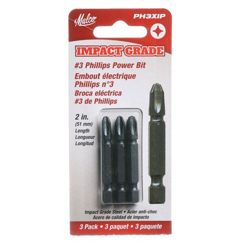 Main product image of 1/4" #3 Phillips Power Bit, 2" Long