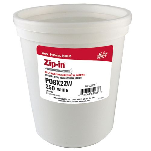 Main product image of #8 2" (Length) Phillips Oval (Head Size) Painted Zip-in Register Hex Head Screws, White (2,300 Pack)
