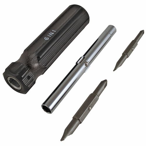 Main product image of 6-in-1 Reversible Hex Driver (1/4" - 5/16", 3/16" - 9/32", #1 - #2 Phillips)
