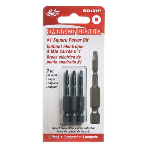 Main product image of 1/4" #1 Square Power Bit, 2" Long