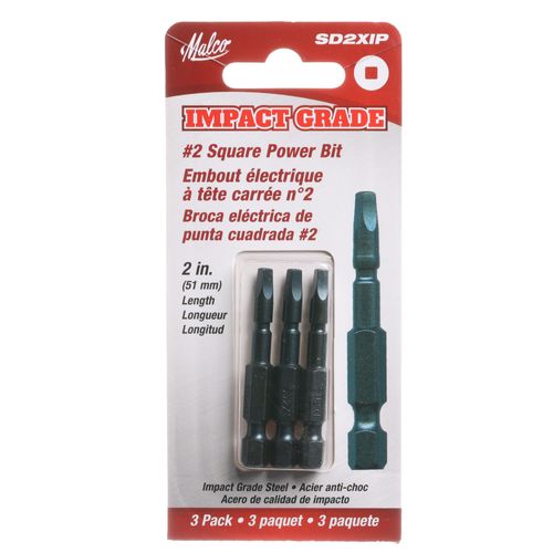 Main product image of 1/4" #2 Square Power Bit, 2" Long