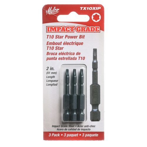 Main product image of 1/4" T10 Star Power Bit, 2" Long