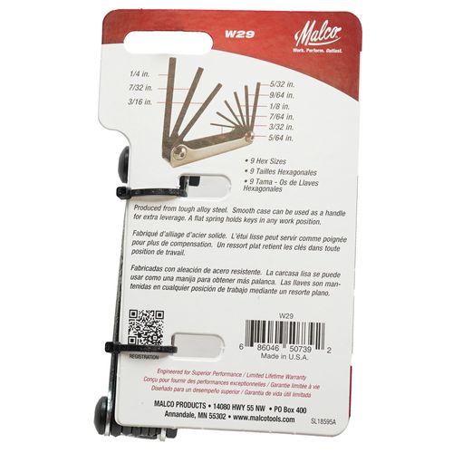 Main product image of 5/64" - 1/4" Small Pocket Hex Key Set (9 Piece)