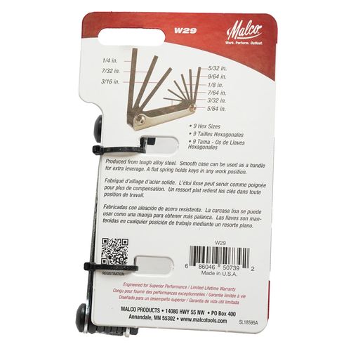 Main product image of 5/64" - 1/4" Small Pocket Hex Key Set (9 Piece)