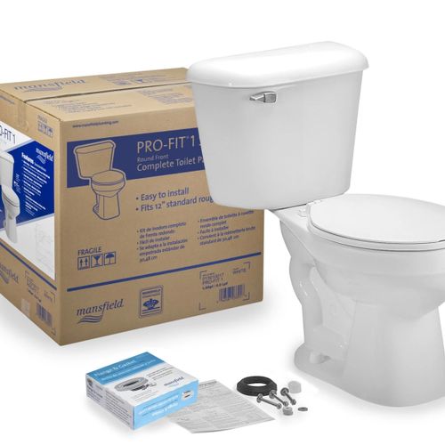 Main product image of Pro-Fit 1 1.6 GPF Round Complete Toilet Kit (White)