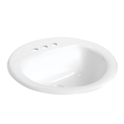 Main product image of 239 MS Round Drop-In Lavatory, 4" Faucet Center (White)