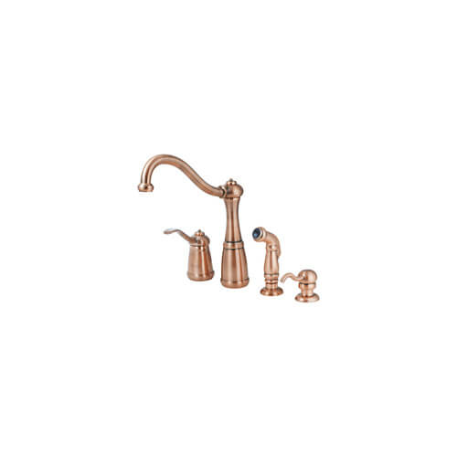 T264NRR T264NRR Antique Copper 4Hole Kitchen Faucet with Spray
