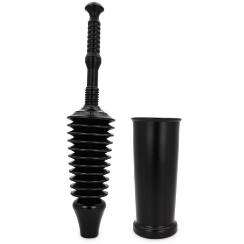 Main product image of Master Plunger Funnel-Nose Low-Flush Toilet Plunger w/ Caddy (Black)
