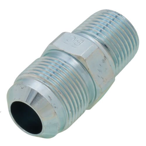 Main product image of 1/2" MIP Male Gas Adapter w/ 5/8" OD Flare, 1/2" FIP Tapped (Steel)