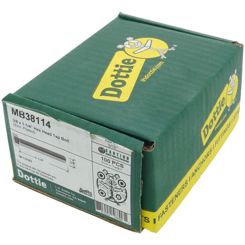 Main product image of 3/8"-16 x 1-1/4" Hex Head Tap Bolt (Pack of 100)