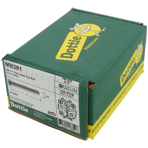 Main product image of 3/8"-16 x 1" Hex Head Tap Bolt (Pack of 100)