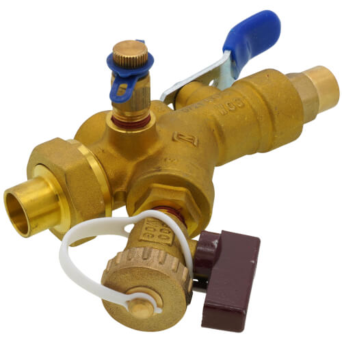 Main product image of 1/2" Sweat SV Combination Ball Valve, Wye Strainer and Union w/ 1/2" Bypass Port