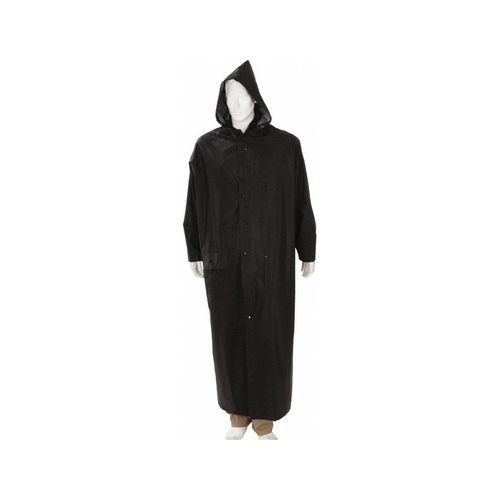 Main product image of 267C Classic Plus Waterproof Ankle Length Raincoat w/ Detachable Hood & Corduroy Collar, Black (2XL)