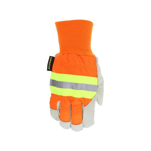 Main product image of 3440 Luminator High Visibility Thermosock Lined Leather Drivers Work Gloves w/ Wing Thumb (XL)