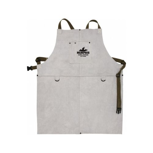 Main product image of 38130MW Heavy Leather Welding Apron w/ Divided Bib Front Pocket, Adjustable Waist & Shoulder Straps (30" x 24")