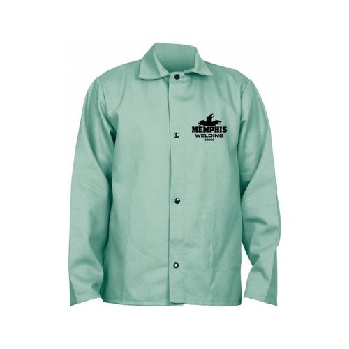 Main product image of 39030 Lightweight Cotton Welding Jacket w/ Anodized Snap Closures, Green (5XL)