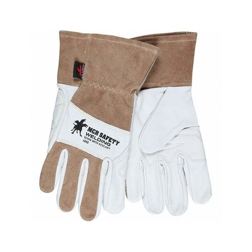 Main product image of 4890 Goatskin Palm Leather Welding Gloves w/ Split Leather Back, Drag Patch & Knuckle Strap (Medium)
