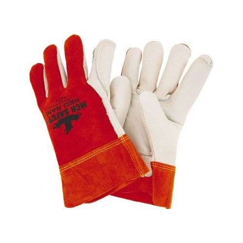 Main product image of 4921 Red Ram Cowhide Leather Double Palm Welding Work Gloves w/ Fleece Lined Palms (XL)