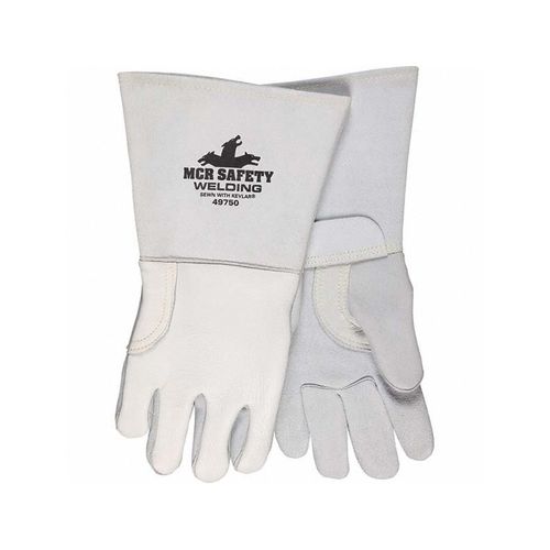 Main product image of 49750 Pearl Gray Elkskin Leather Welding Work Gloves w/ Cotton/Foam Lined Back & Drag Patch (XL)