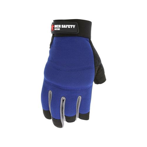 Main product image of 902 Synthetic Leather Palm Mechanics Gloves w/ Fingerless Design on Thumb & Two Fingers (Small)