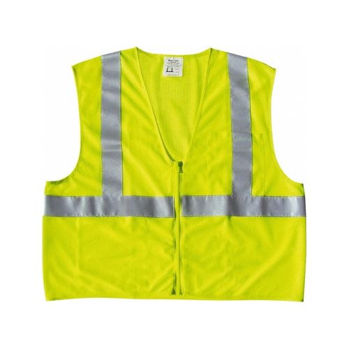 Main product image of CL2MLP Luminator High Visibility Breathable Mesh Safety Vest w/ Silver Reflective Stripes, Lime (Large)