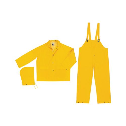 Main product image of FR2003 Classic Waterproof Rain Jacket w/ Detachable Hood & Bib Pants, Limited Flammability, Yellow (XL)