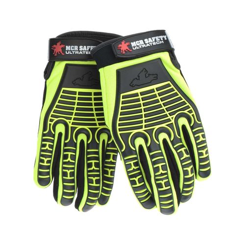 Main product image of MC502 UltraTech High Visibility Abrasion Resistant Mechanic Gloves w/ G-shaped Palm Padding (Medium)