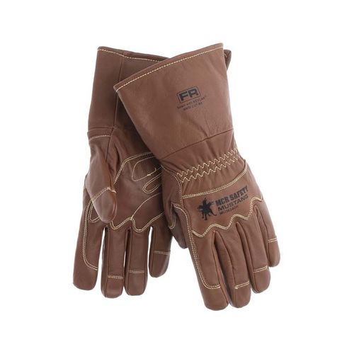 Main product image of MU3624GK Mustang Goatskin Leather Utility Work Gloves w/ Extended Gauntlet Cuff & Wing Thumb (Medium)