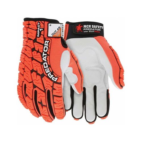 Main product image of PD2910 Predator Mechanic Work Gloves, cowhide Leather Palm w/ D3O Padding, Tire Tread Back (Medium)