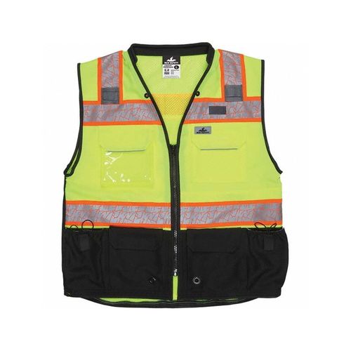 Main product image of PSURVCL2LS Luminator High Visibility Surveyor Safety Vest, Zippered w/ Solid Front Mesh Back, Lime (Medium)