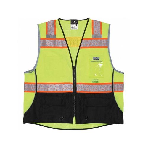 Main product image of SURVCL2LS Luminator High Visibility Reflective Surveyor Safety Vest w/ Zipper, Lime/Black (2XL)