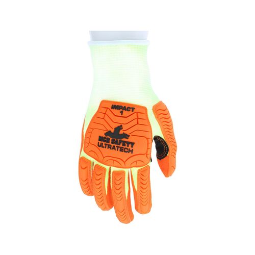 Main product image of UT1955 UltraTech Mechanic Work Gloves, HyperMax HPPE, Nitrile Foam Coated, TPR Back, Lime/Orange (Large)