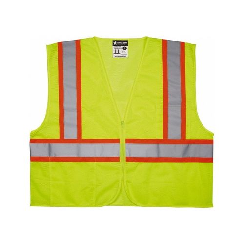 Main product image of VWCCL2LFR Luminator High Visibility Reflective Safety Vest w/ Orange Silver Stripes, Limited Flammability, Lime (2XL)