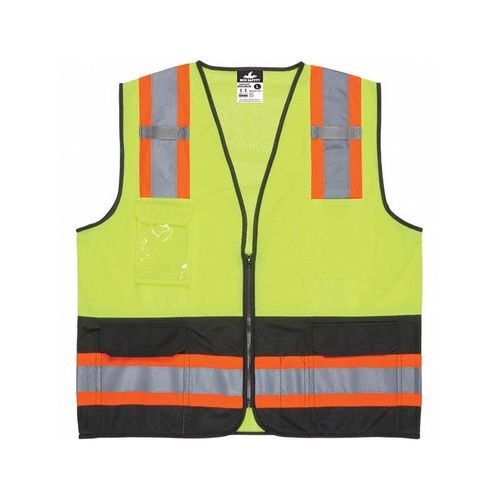 Main product image of WCCL2MLSZ Luminator High Visibility Reflective Safety Vest w/ Orange Silver Stripes, Lime/Black (Medium)