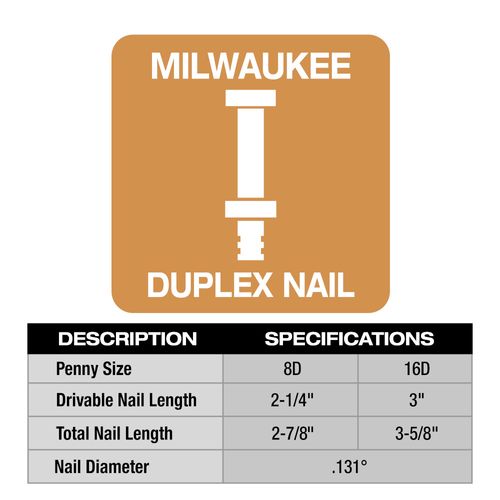 Mdp16d 2000 milwaukee mdp16d 2000 16d 3 x 131 collated duplex nails